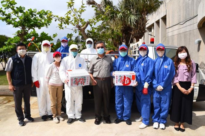 澎湖縣長賴峰偉慰勞防疫清消人員 感謝防止疫情擴散