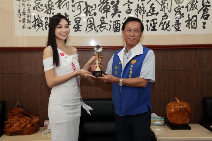 南投觀光大使高曼容返國 林明溱接見鼓勵