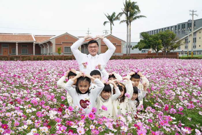 鹿港鎮南勢社區大片花海盛開 百花迎春控窯趣1月8日登場