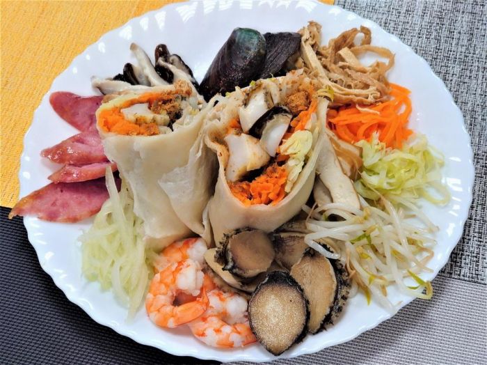 當傳統美食潤餅包進「貢寮鮑」美味超豪華