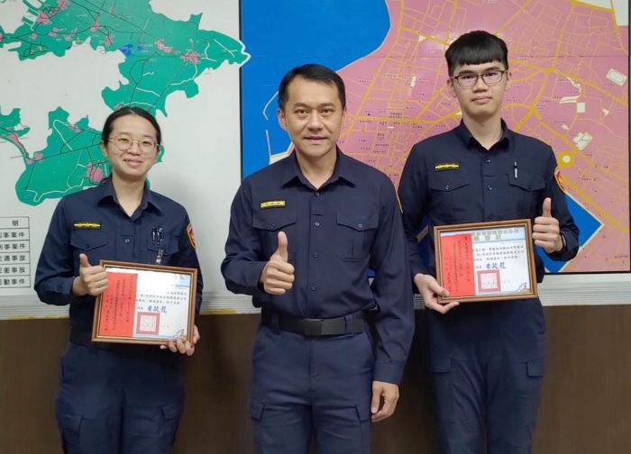 蔡宜娣黃仁楷榮獲「分局級」績優員警殊榮