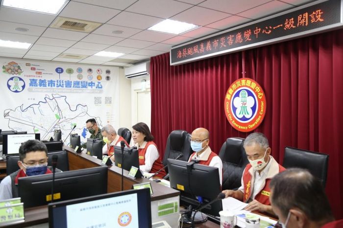 海葵颱風來襲! 嘉市災變中心實體一級開設黃敏惠呼籲市民隨時關注颱風動態