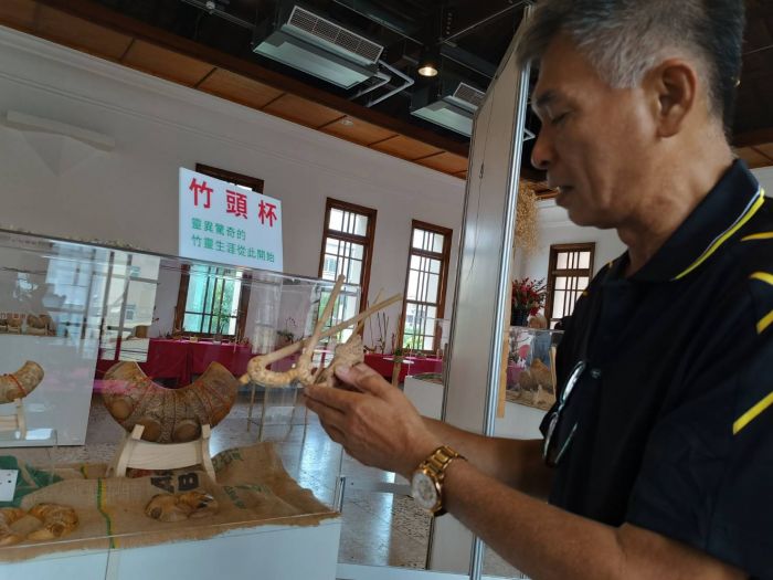 探索茭杯信仰文化 溪湖藝文館「從根做起 何中雲老師竹藝運用展」