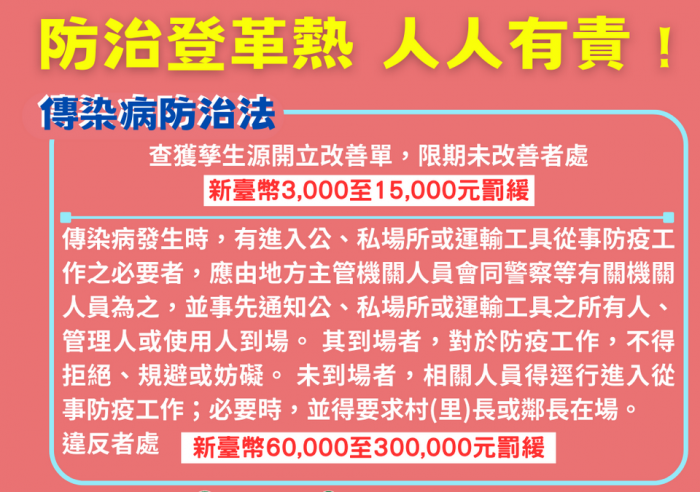 嘉義縣雙十連假期間新增登革熱確診8例累計75例