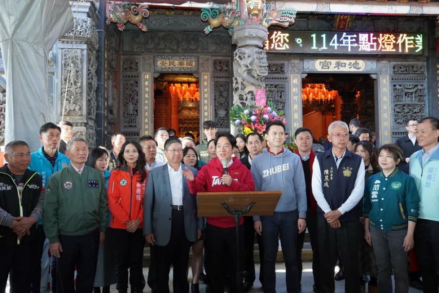 總統賴清德由楊文科陪同參拜池和宮   祈求國泰民安縣運昌隆