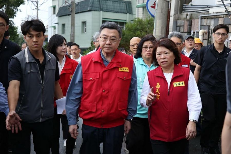 丹娜絲重創嘉市 卓榮泰南下視察 黃敏惠盼中央給予關注盡速恢復電力