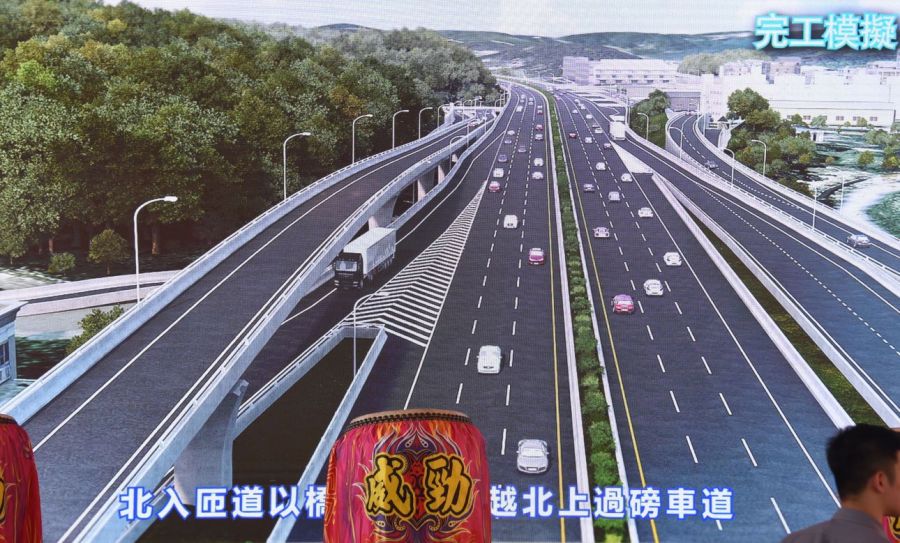 　卓榮泰與鍾東錦為國1增設造橋交流道動土       祈福儀式