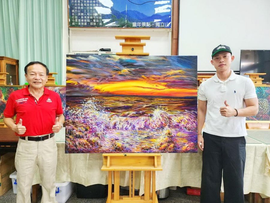 國際知名畫家陳明順捐油畫真跡公益義賣  所得全數捐花蓮光復災區重建