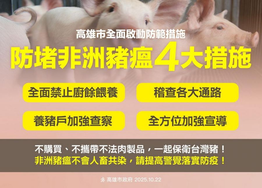 高市府動員嚴防非洲豬瘟  市長陳其邁:啟動防範措施　