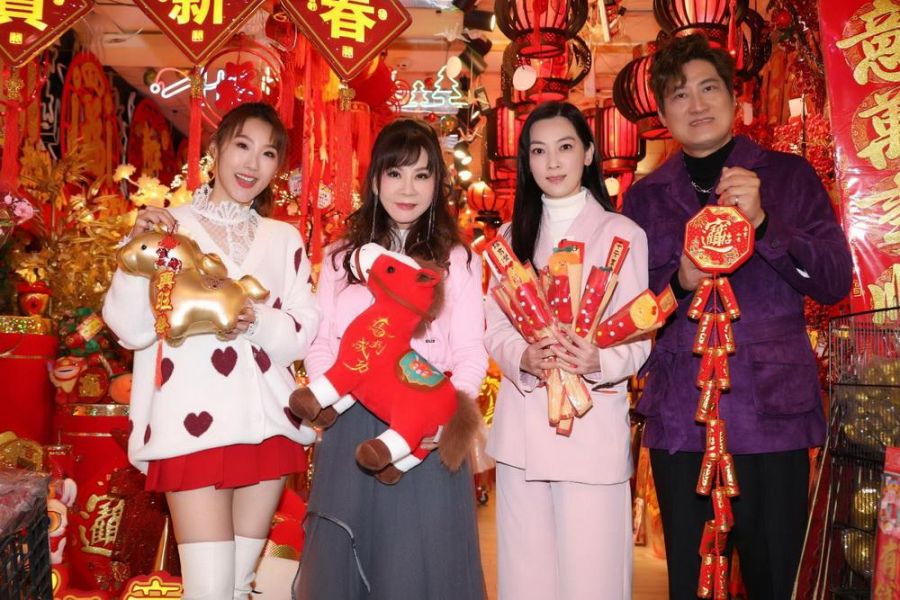 龍千玉領軍謝金晶楊哲陳淑萍逛春聯大街迎金馬好彩頭