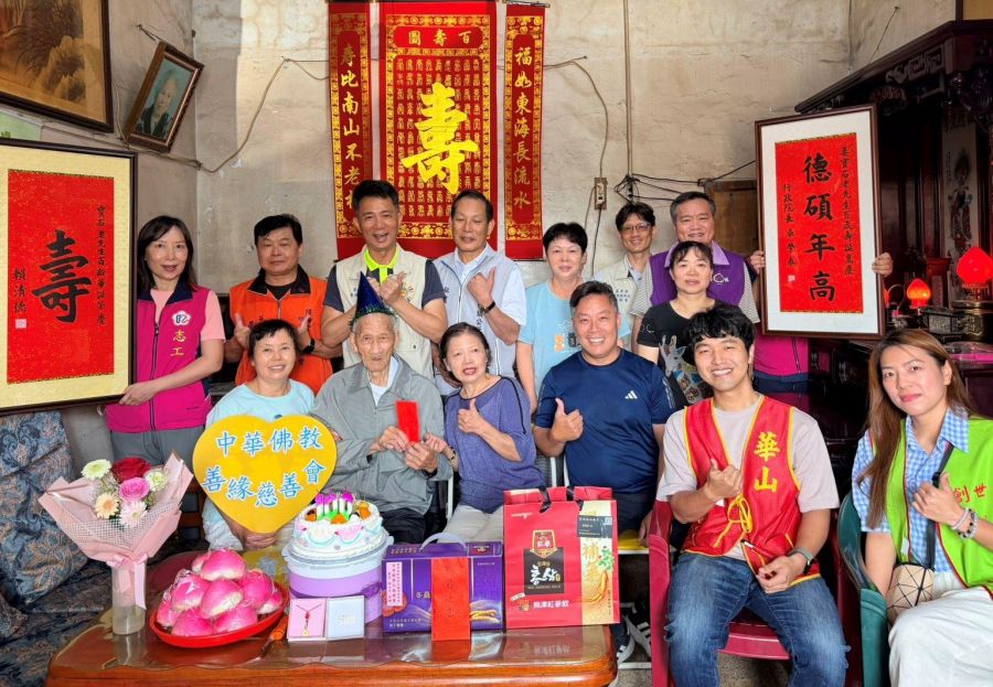百歲榮民姜寶石嵩壽  苗栗榮服處攜手地方社團溫馨祝壽