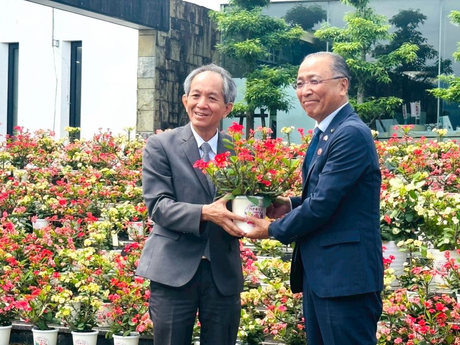 埔里鎮與日本出水市慶祝締結姊妹市9週年　麒麟花捐贈見證友誼長存