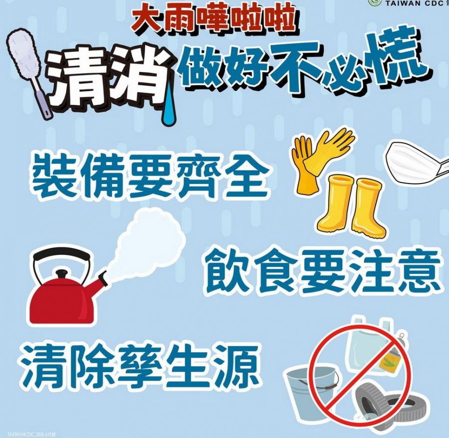 巴威颱風來襲 嘉市府衛生局籲民眾雨後清理家園落實防疫三步驟